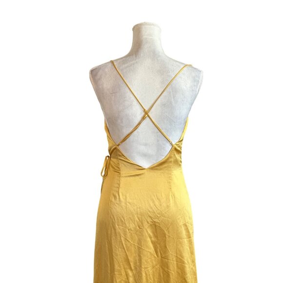 Revolve NBD Esperanza Wrap Dress Spaghetti Straps Side Slit Open Back Prom Glam - Picture 15 of 16